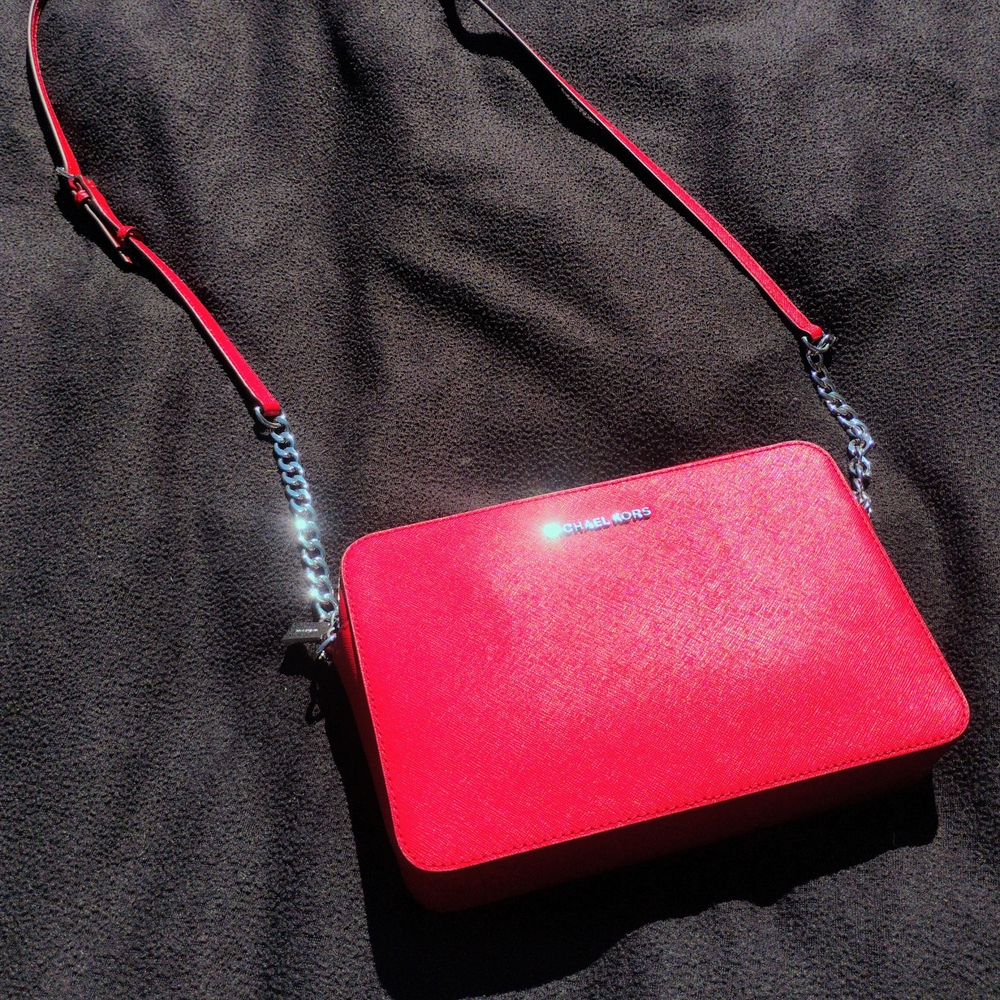 Michael Kors Red Crossbody Bag With Adjustable Strap